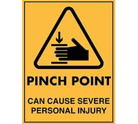 Señal Advertencia El Punto De Pinzamiento Puede Causar Lesiones Personales Graves En La Mano Duradero Placa Cartel Resistente Estaño Pared Señal para Cafetería Bar Cocina 20X30Cm