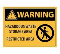 Señal Advertencia Precaución: Área De Almacenamiento De Residuos Peligrosos - Área Restringida Decorativo Chapa De Metal Resistente Placa Metálica para Cafetería Decoración Garaje 20X30Cm