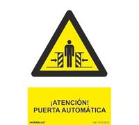 Señal ¡Atención! Puerta Automática, con tintas UV SEKURECO