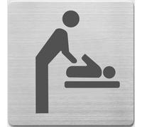 Señal cambiador de bebé acero inoxidable (9 x 9 cm)