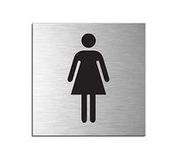 Señal Cartel Aluminio Cepillado 120x120 mm Baño Mujeres No.17136-S