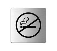Señal Cartel en Acero INOX 85x85 mm Prohibido Fumar No.48117
