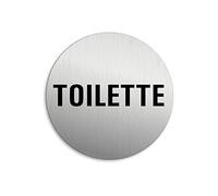 Señal Cartel Placa Toilette Ø 75 mm Cartel Placa Aluminio cepillado adhesivo