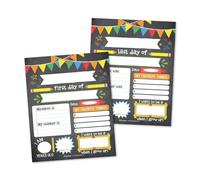 Señal colorida para el primer y último día de la escuela, tabla de colores para entrevistas de vuelta a la escuela, primer día de preescolar, jardín de infantes, señal de grado pre K, reutilizable, reversible, para niña, niño, año o cabina de fotos