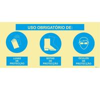 Señal compuesta - Fotoluminiscente 2F. (Aplicación de suspensión) 600x300mm