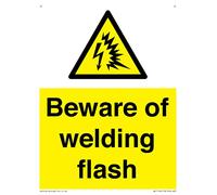 Señal con texto en inglés "Beware of Weld", 150 x 200 mm, A5P