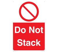 Señal con texto en inglés "Do Not Stack", 200 x 300 mm, A4P