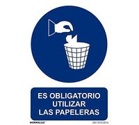 Señal con tintas UV Es Obligatorio Utilizar Las Papeleras SEKURECO