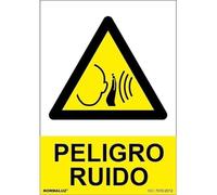 Señal con tintas UV Peligro de ruido SEKURECO