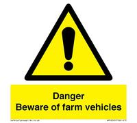 Señal "Danger Beware of Farm", 100 x 100 mm, S10
