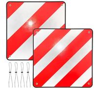 Señal de Advertencia 2 en 1,Cartel Reflectante 2 en 1 de Aluminio 50 x 50 cm,Señal Reflectante de Advertencia Rojo y Blanco,Placa Señalizacion Portabicis,para Autocaravana,Caravana,Portabicicletas