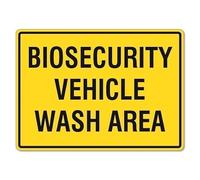 Señal De Advertencia Área De Lavado De Vehículos De Bioseguridad Protección UV Cartel Disuasorio Decorativo Placa Metálica para La Pared para Cocina Sala De Estar Garaje 20X30Cm