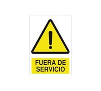 Señal de advertencia con imagen Fuera de servicio.