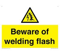 Señal de advertencia con texto en inglés "Beware of Weld", 200 x 150 mm, A5L