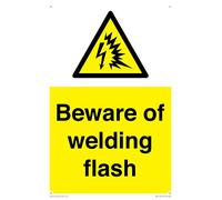 Señal de advertencia con texto en inglés "Beware of Weld", 200 x 300 mm, A4P