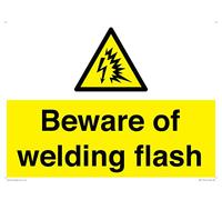 Señal de advertencia con texto en inglés "Beware of Weld", 400 x 300 mm, A3L