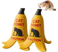 Señal de advertencia con texto en inglés "Caution: CAT VOMIT", con texto en inglés "Banana Peel", con texto en inglés "Caution" y texto en inglés "Caution" con texto en inglés "Caution" (2)