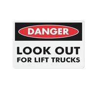 Señal de advertencia con texto en inglés "Danger Look Out For Lift Trucks", señal de seguridad para exteriores, 30,5 x 20,3 cm