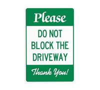 Señal de advertencia con texto en inglés "Do Not Block The Driveway", letreros metálicos de seguridad para entrada de vehículos, para el hogar, al aire libre, interior, carretera, garaje, calle, pared