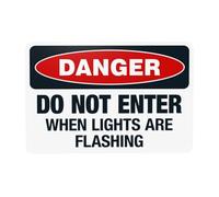 Señal de advertencia con texto en inglés "Do Not Enter When Lights Are Flashing", para el hogar, negocios, exteriores, interiores, carretera, garaje, calle, pared, precaución, decoración personalizada