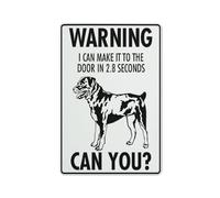 Señal de advertencia con texto en inglés "I Can Make It To The Door In 2.8 Seconds Can You Rottweiler", señal de seguridad para exteriores, 12 x 8 pulgadas, señal para el hogar, negocios, alerta de