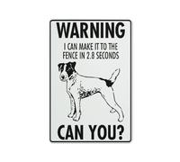 Señal de advertencia con texto en inglés "I Can Make It To The Fence In 2.8 Seconds Can You Fox Terrier", letreros para exteriores, 12 x 8 pulgadas, señal para el hogar, negocios, alerta de entrada