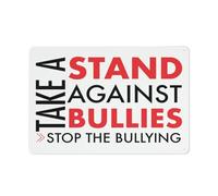 Señal de advertencia con texto en inglés "Take A Stand Against Cyber Bullies Stop The Bullying de 30.5 cm x 20.3 cm reflectante de aluminio con símbolo para uso en interiores y exteriores