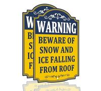 Señal de advertencia con texto en inglés "Warning Beware Of Snow And Ice Falling From Roof 30,5 x 45,7 cm, aluminio libre de óxido, resistente a la intemperie, fácil de instalar, paquete de 2