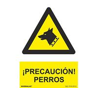 Señal de advertencia con tintas UV ¡Precaución! Perros SEKURECO