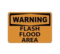 Señal de advertencia de 20,32 cm con texto en inglés "Warning Flash Flood Area"