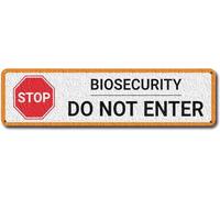 Señal de advertencia de bioseguridad con texto en inglés "Do Not Enter", señal de advertencia de bioseguridad no entrar, decoración de pared para granja, patio, puerta delantera, interior y exterior,