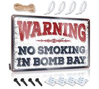 Señal de advertencia de Decaor con texto en inglés "No Smoking In Bomb Bay", letrero divertido para decoración de cueva de hombre de bar (30 x 40 cm)