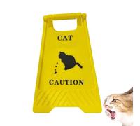 Señal de advertencia de escritorio, letrero decorativo de broma de gato, divertido letrero de gato para amantes de los , decoración de escritorio de , letrero de precaución para decoración