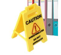 Señal de advertencia de escritorio, letreros de escritorio divertidos | Adornos de advertencia en miniatura | Impresión 3D Signo decorativo humorístico para trabajo empresarial Meeting Birthday Men