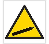 Señal de advertencia de gas comprimido de VSafety, cuadrada, 3 unidades, 200mm x 200mm, 3