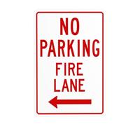 Señal de advertencia de metal con texto en inglés "No Parking Fire Lane, In Left Way, Precautions Security Tin Signs, Safety Posted Signs for Street Business Wall Decor 8 x 12 pulgadas