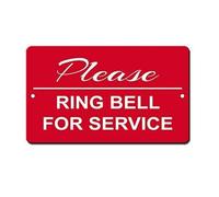 Señal de Advertencia de Metal de 20 x 30 cm con Texto en inglés «Please Ring Bell for Service», Divertida señal de Metal