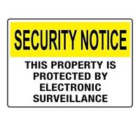 Señal de advertencia de metal para decoración de pared con mensaje en inglés "Security Notice Property Is Protected By Surveillance", 20,3 x 30,5