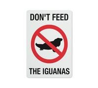 Señal de advertencia de metal reflectante de aluminio con símbolo para uso en interiores y exteriores de 30,5 x 20,3 cm con texto en inglés "Don'T Feed The Iguanas"