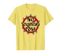 Señal de Advertencia de No Touching Zone Not Friendly Do Not Touch Camiseta, Hombre, Limón, L