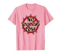 Señal de Advertencia de No Touching Zone Not Friendly Do Not Touch Camiseta, Hombre, Rosado, L
