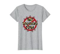 Señal de Advertencia de No Touching Zone Not Friendly Do Not Touch Camiseta, Mujer, Gris Jaspeado, 3XL