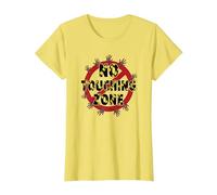Señal de Advertencia de No Touching Zone Not Friendly Do Not Touch Camiseta, Mujer, Limón, XL
