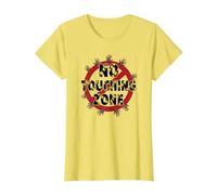 Señal de Advertencia de No Touching Zone Not Friendly Do Not Touch Camiseta, Mujer, Limón, XXL
