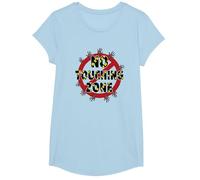 Señal de Advertencia de No Touching Zone Not Friendly Do Not Touch Camiseta, Niñas, Azul Bebé, Grande