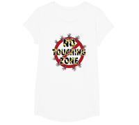 Señal de Advertencia de No Touching Zone Not Friendly Do Not Touch Camiseta, Niñas, Blanco, Grande