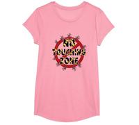 Señal de Advertencia de No Touching Zone Not Friendly Do Not Touch Camiseta, Niñas, Rosado, Grande