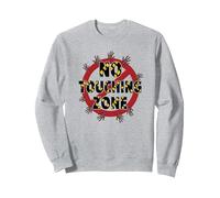 Señal de Advertencia de No Touching Zone Not Friendly Do Not Touch Sudadera, Unisex para Adultos, Gris Jaspeado, XL