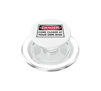 Señal de Advertencia de Peligro Acércate a tu Propio Riesgo PopSockets PopGrip para MagSafe