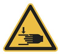 Señal de advertencia de peligro advertencia de lesiones en las manos, UE 10 unid.